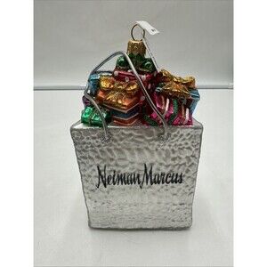 Neiman Marcus 2022 Limited Ed. Silver Shopping Bag Ornament made in Poland New